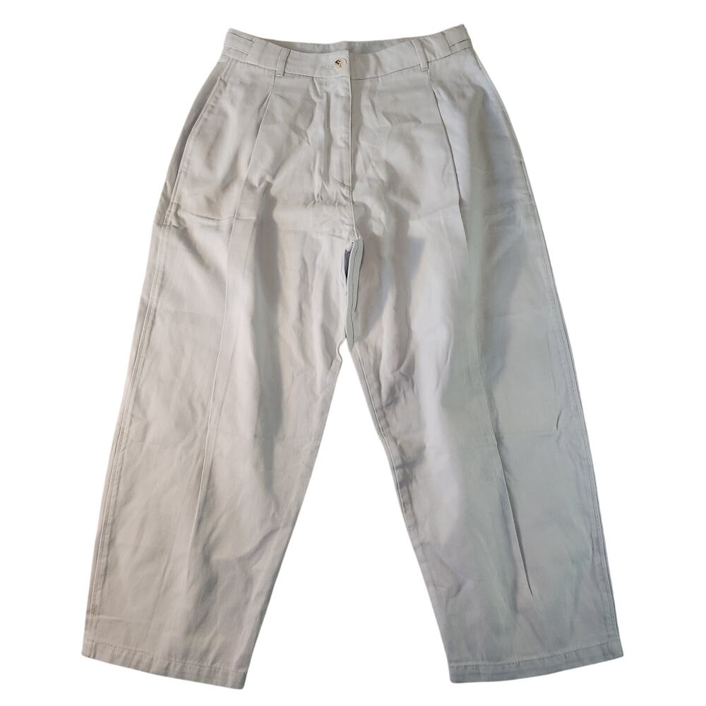 Ice Blue High Rise Pleated Barrel Leg Cropped Pants Est S/M NWOT